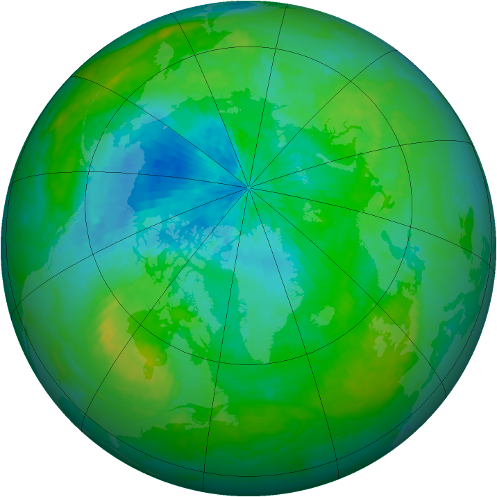 Arctic ozone map for 19 August 2004